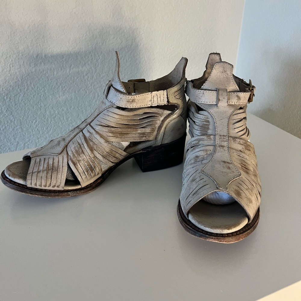 Freebird by Steven Gray Suede Cutout Sandal Booties